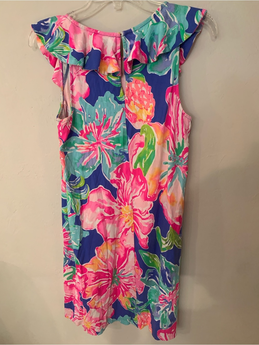 Lilly Pulitzer Vibrant Floral Dress Ruffle Sleeveless Dress Small No Flaw - Picture 6 of 8